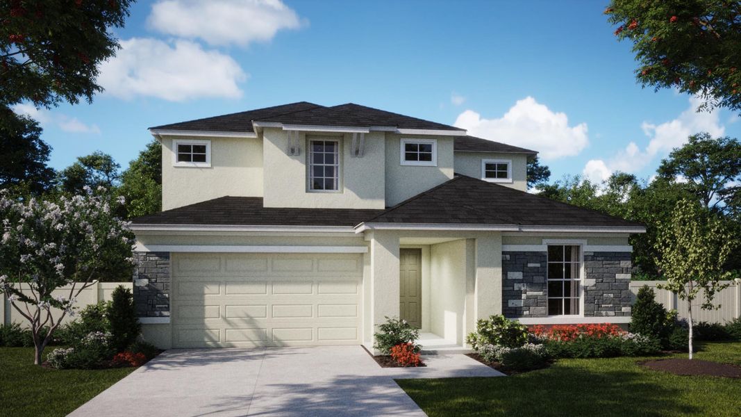 Front exterior of a home in the St. Johns Preserve community, located in Palm Bay, FL (Image 5).