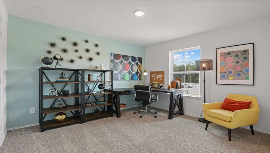 Furnished interior in a model home at Breckenridge Forest in Spring (Image 36).