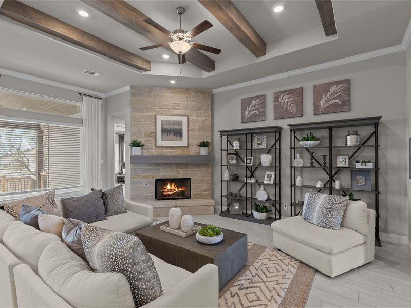 Furnished interior in a model home at The Reserve at Potranco Oaks in Castroville (Image 15).