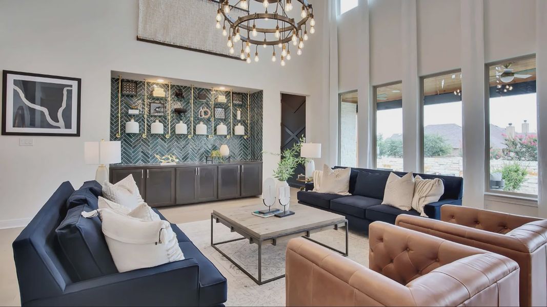 Furnished interior in a model home at Oaks at San Gabriel in Georgetown (Image 16).