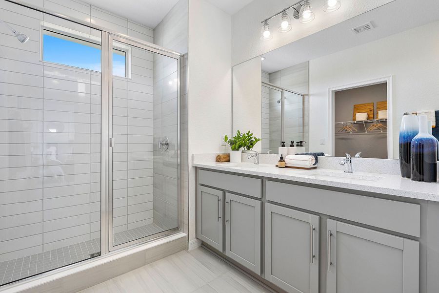 Furnished interior in a model home at The Sanctuary – Coastal Collection in Punta Gorda (Image 25).