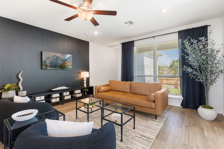 Furnished interior in a model home at Three Creeks in Belton (Image 18).