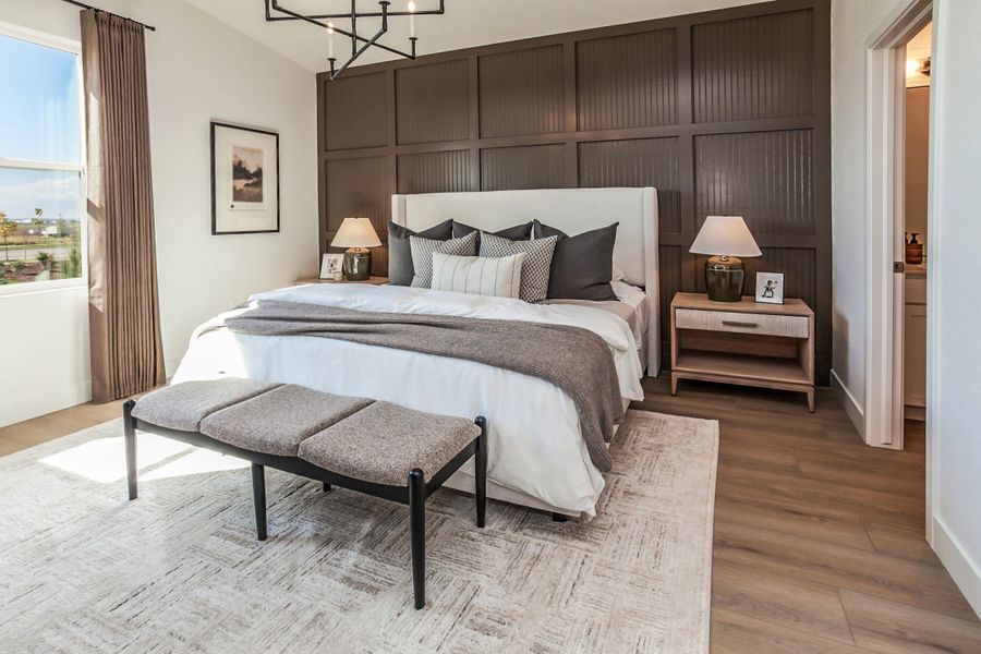 Furnished interior in a model home at Prairie Song in Windsor (Image 36).