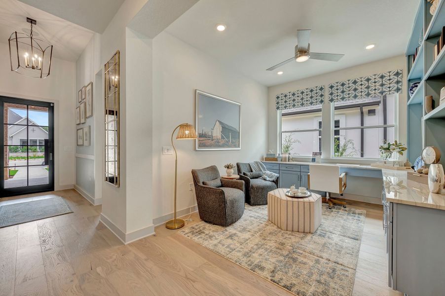 Furnished interior in a model home at Kissing Tree – Summit Series in San Marcos (Image 47).