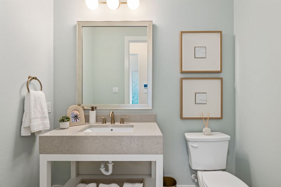 Plan 1640 Powder Bath - Mosaic 60s Model - Photo by American Legend Homes