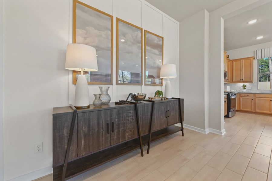 Furnished interior in a model home at The Woodlands Hills in Willis (Image 20).