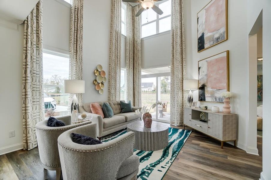Furnished interior in a model home at Johnston Park Townhomes in Charlotte (Image 13). Furnished interior in a model home at Johnston Park Townhomes in Charlotte (Image 13).
