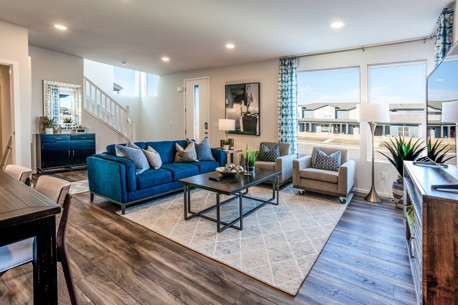 Furnished interior in a model home at Trailside in Timnath (Image 10).