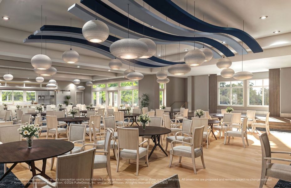 Ballroom in the social cluhouse at BeachWalk, luxury living made easy Ballroom in the social cluhouse at BeachWalk, luxury living made easy