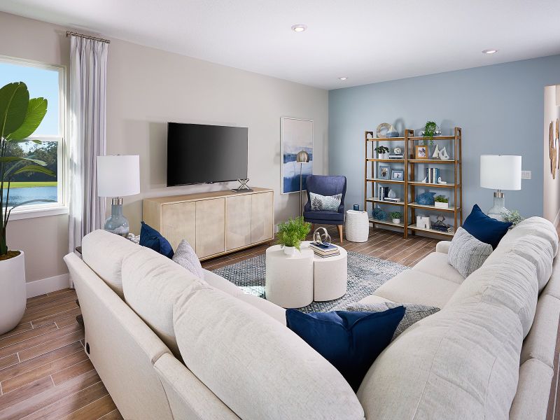 Furnished interior in a model home at Legends Preserve - Signature Series in Daytona Beach (Image 6).