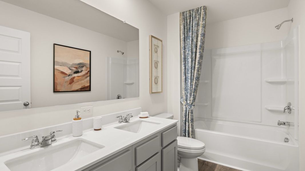 Furnished interior in a model home at Locust Grove Station - Cedar Ridge in Locust Grove (Image 37).