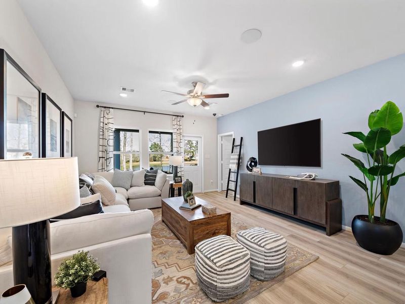 Furnished interior in a model home at Saddle Creek Ranch in Cibolo (Image 3).