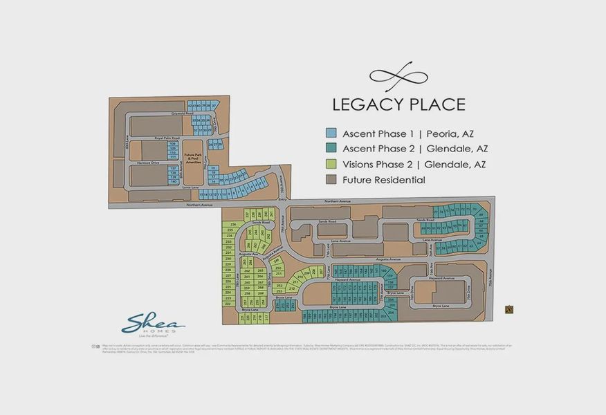 Legacy Place Lot Map - 1 of 1