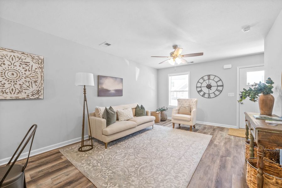 Furnished interior in a model home at Lexington Place Townhomes in Clarksville (Image 4). Furnished interior in a model home at Lexington Place Townhomes in Clarksville (Image 4).