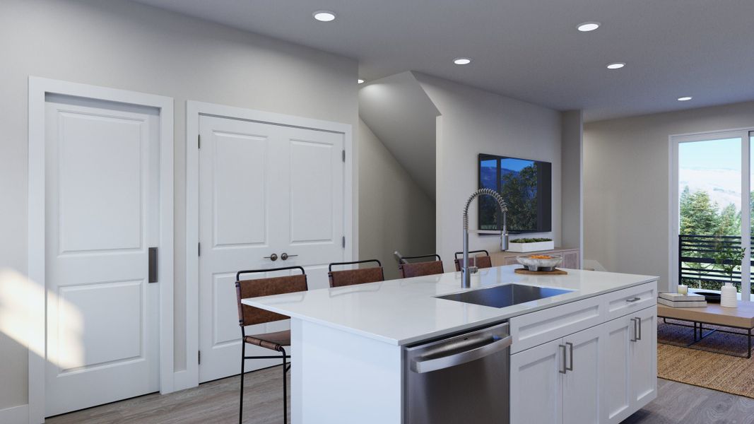 Furnished interior in a model home at Hillcrest Creek in Arvada (Image 20).