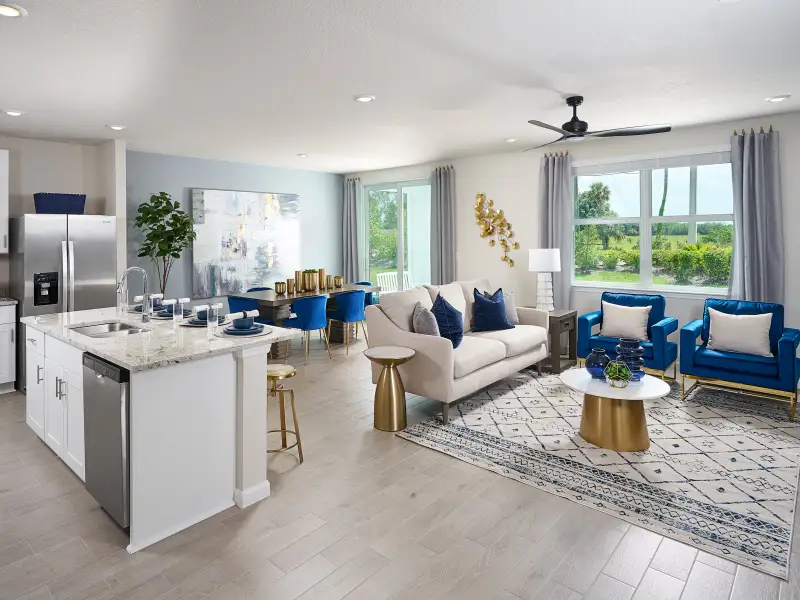 The open floorplan of the Foxglove modeled at Hampton Park