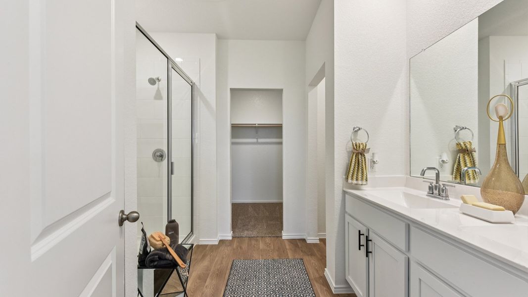 Furnished interior in a model home at Palomino in Manor (Image 30).