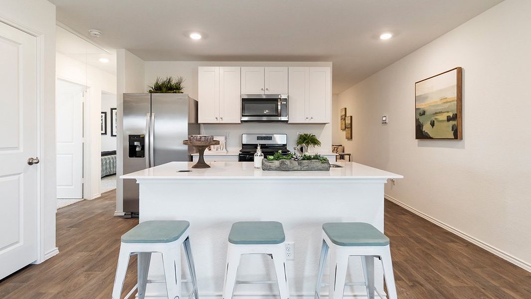 Furnished interior in a model home at Preserve at Medina in Von Ormy (Image 32).