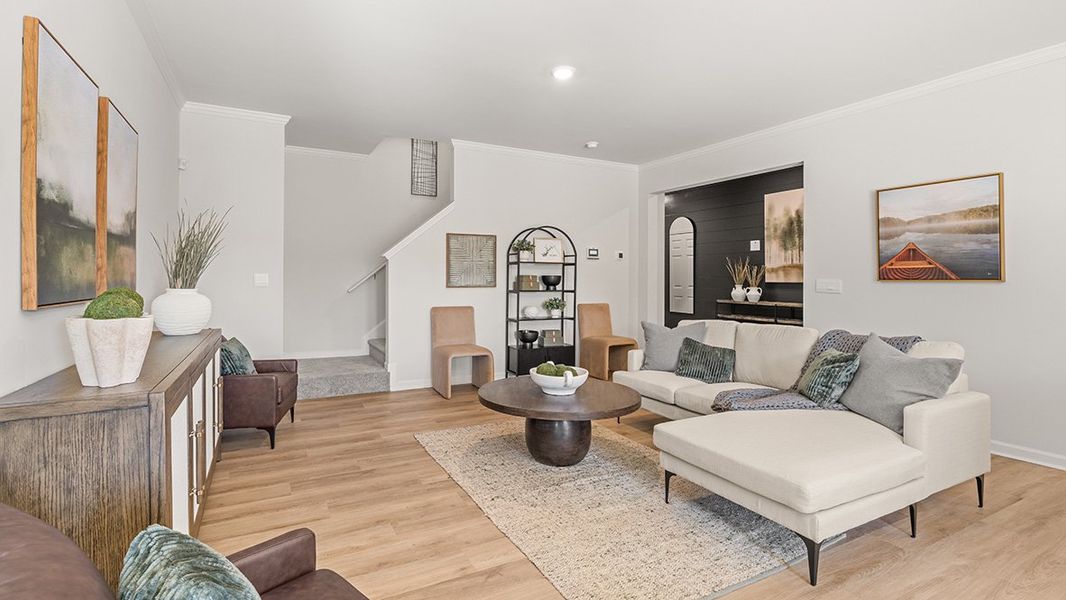 Furnished interior in a model home at Harvest Park in Decatur (Image 6).