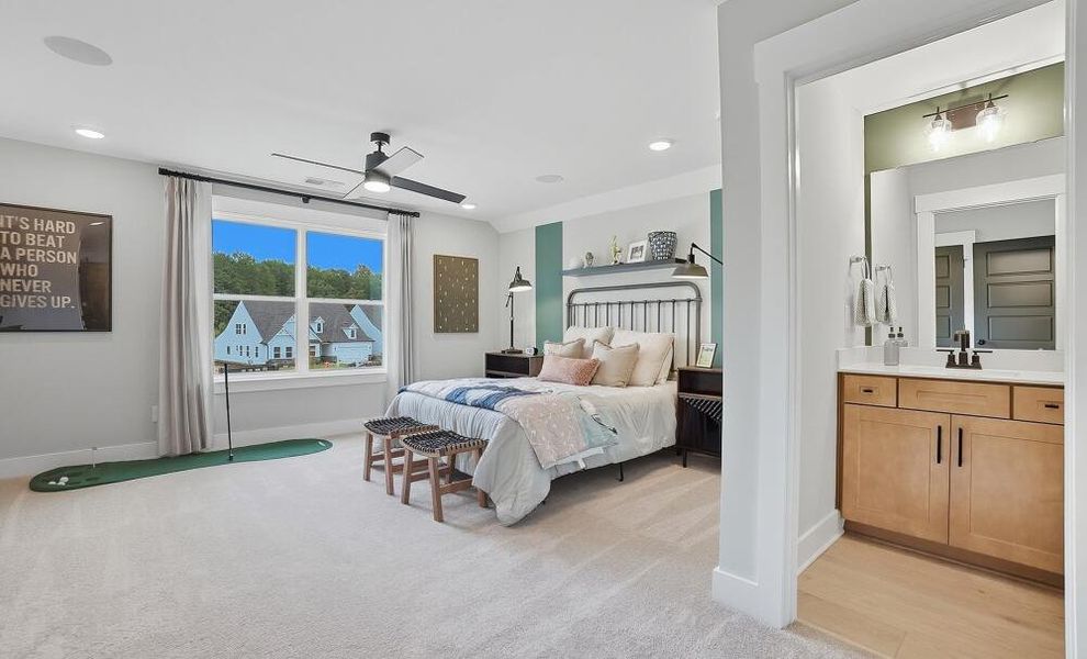 Furnished interior in a model home at Carrington in Stanley (Image 38).