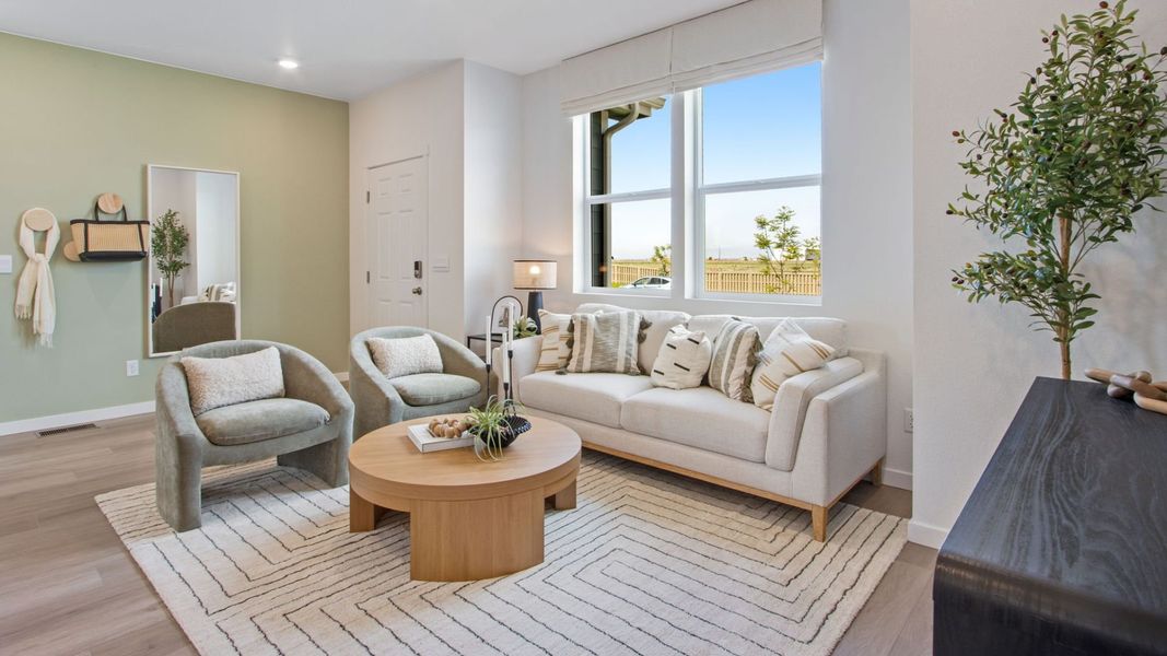 Furnished interior in a model home at Tailholt in Severance (Image 4).