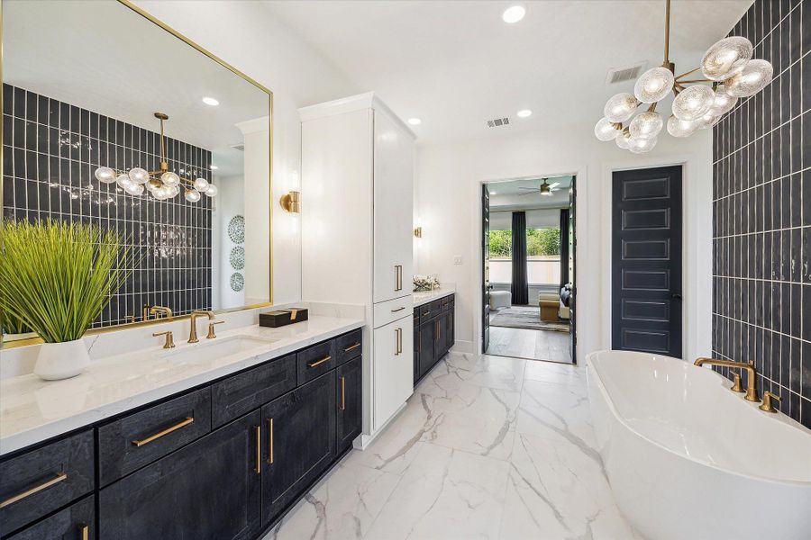 Furnished interior in a model home at Kresston - 65' in Montgomery (Image 16).