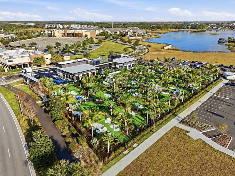 Aerial view of the Reflections at Olympus – Summit community in Clermont, FL, showing layout and nearby surroundings (Image 5). Aerial view of the Reflections at Olympus – Summit community in Clermont, FL, showing layout and nearby surroundings (Image 5).