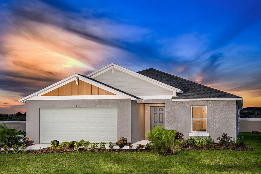 Front exterior of a home in the Lawson Dunes community, located in Haines City, FL (Image 5). Front exterior of a home in the Lawson Dunes community, located in Haines City, FL (Image 5).