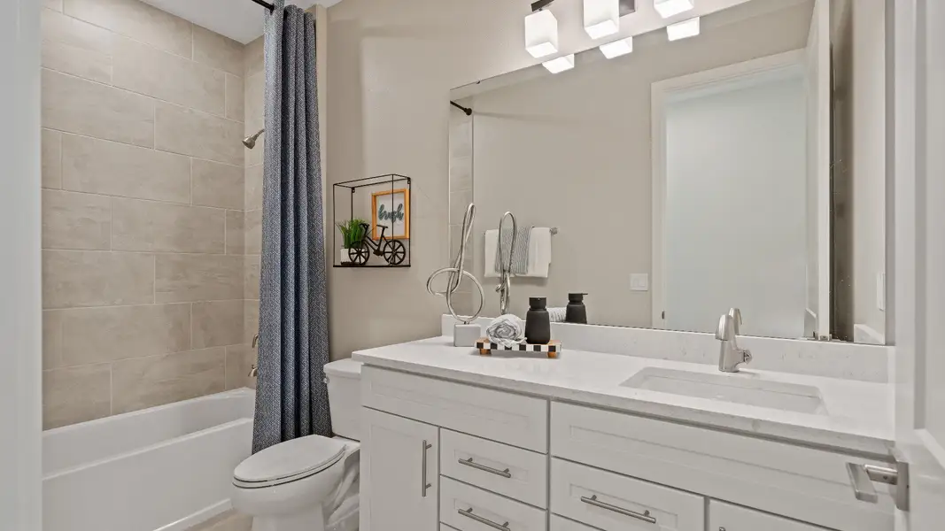 Secondary Bathroom in Ardisia Park Model Home Oleander Floor Plan by DRB Homes in New Smyrna Beach, FL