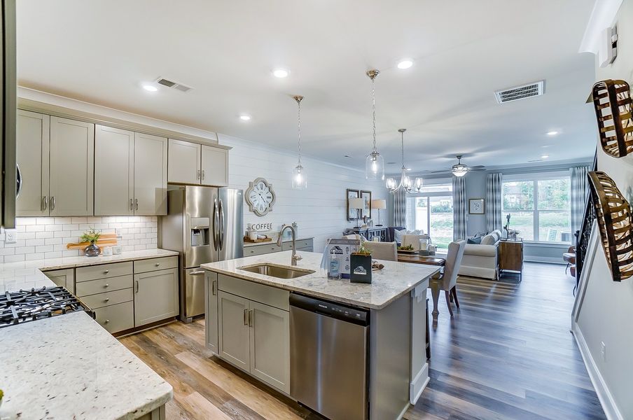 Furnished interior in a model home at Fairview Village Townhomes in Simpsonville (Image 10). Furnished interior in a model home at Fairview Village Townhomes in Simpsonville (Image 10).