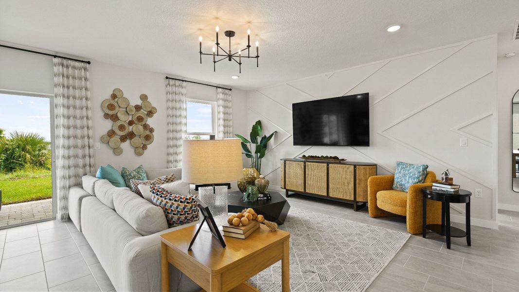 Model Home open concept living are by DRB Homes, New Homes in Jacksonville, FL