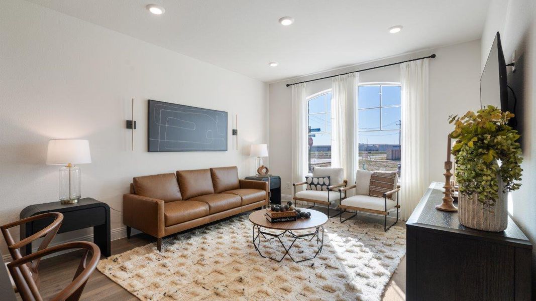 Furnished interior in a model home at Waterbend in Euless (Image 3).