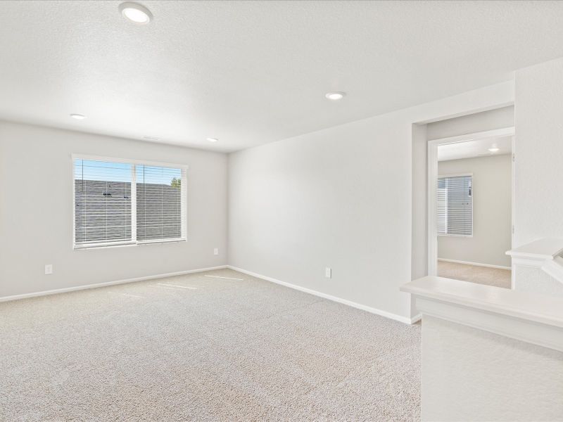 The Evergreen floorplan interior image taken at a Meritage Homes community in Northern Colorado.