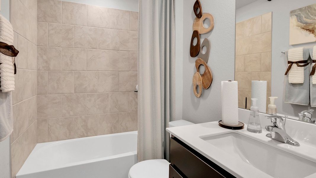 Furnished interior in a model home at Cedar Trails in Belton (Image 24).