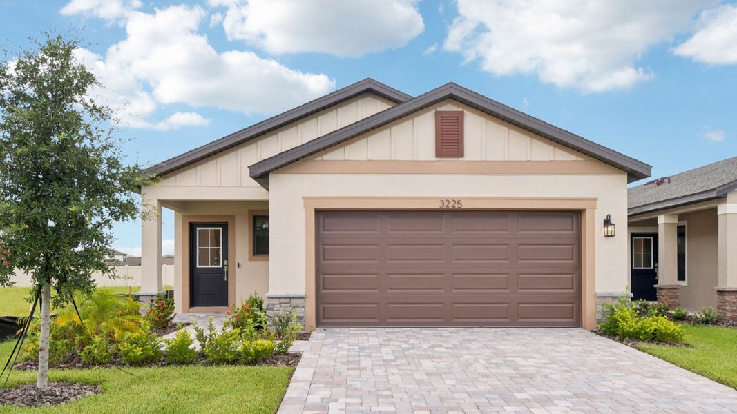 The Atlantic at Grasslands West – a stylish single-level home with 3 bedrooms, 2 baths, and a spacious 2-car garage.