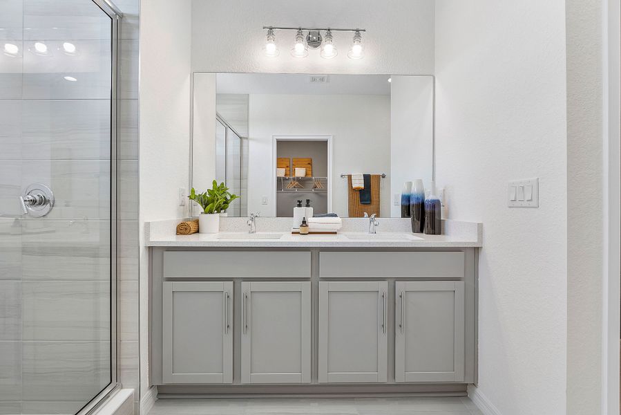 Furnished interior in a model home at The Sanctuary – Coastal Collection in Punta Gorda (Image 23).