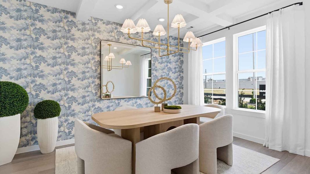 Furnished interior in a model home at Davis Harbor in League City (Image 6).