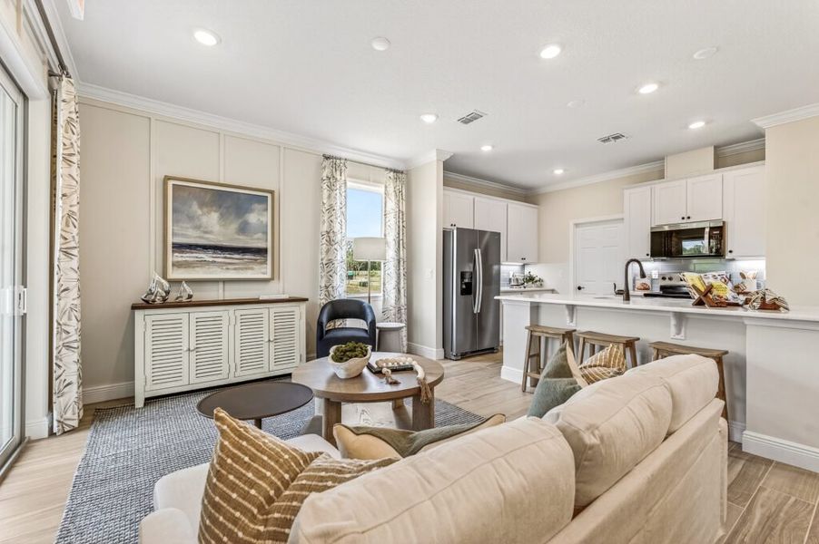 Furnished interior in a model home at Huntington Park in Titusville (Image 4).