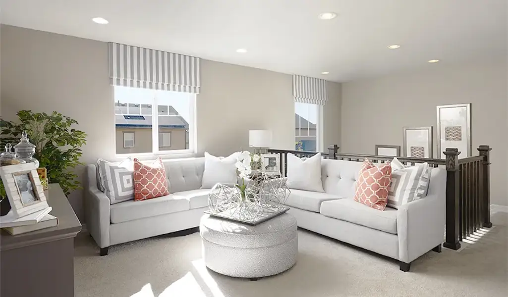 Furnished interior in a model home at Daybreak at The Aurora Highlands in Aurora (Image 11).