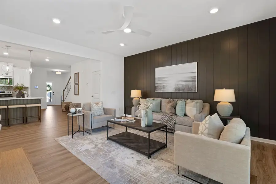 Furnished interior in a model home at Covington Ridge Townhomes in Thomasville (Image 4).