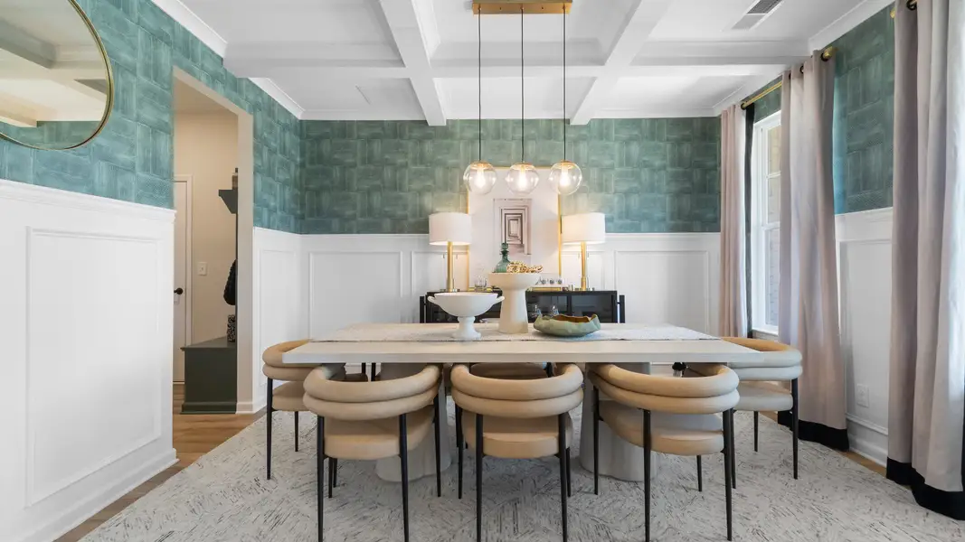 Furnished interior in a model home at The Park at Brighton in Locust Grove (Image 1).