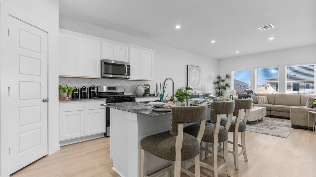 Furnished interior in a model home at Caldwell Crossing in Iowa Colony (Image 5). Furnished interior in a model home at Caldwell Crossing in Iowa Colony (Image 5).