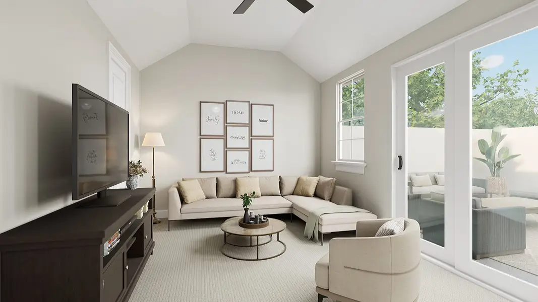 Furnished interior in a model home at The Townhomes at Swan Lake Estates in Dallas (Image 6). Furnished interior in a model home at The Townhomes at Swan Lake Estates in Dallas (Image 6).