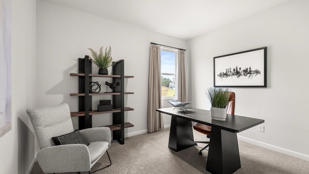 Furnished interior in a model home at Sheffield Highlands in Dallas (Image 28).