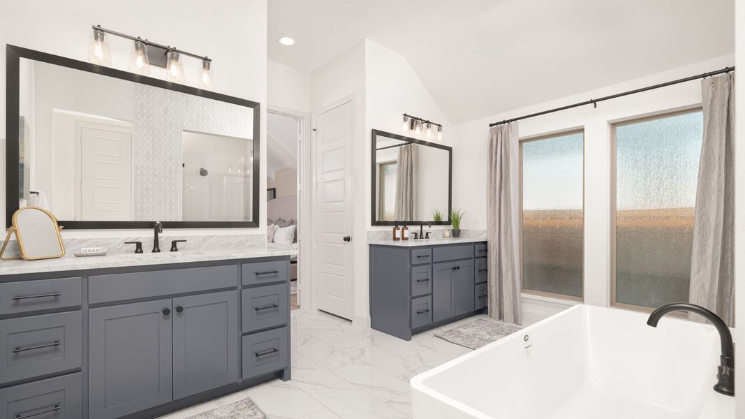 Furnished interior in a model home at Trinity Falls 50' in McKinney (Image 6).