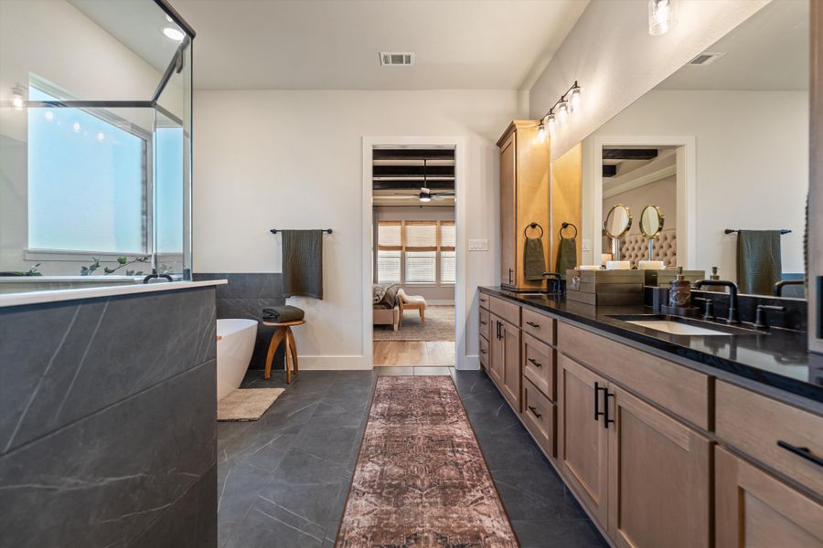 Furnished interior in a model home at Grayson Ridge in Van Alstyne (Image 39).