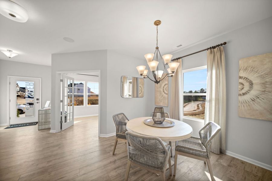 Furnished interior in a model home at Haven at Rocky River in Concord (Image 26).