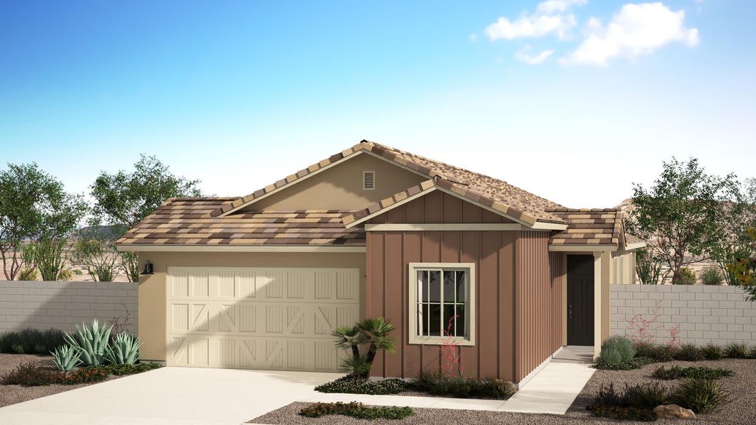 Farmhouse Elevation | Avalon | Valencia at Citrus Park | New Homes in Goodyear, AZ | Landsea Homes