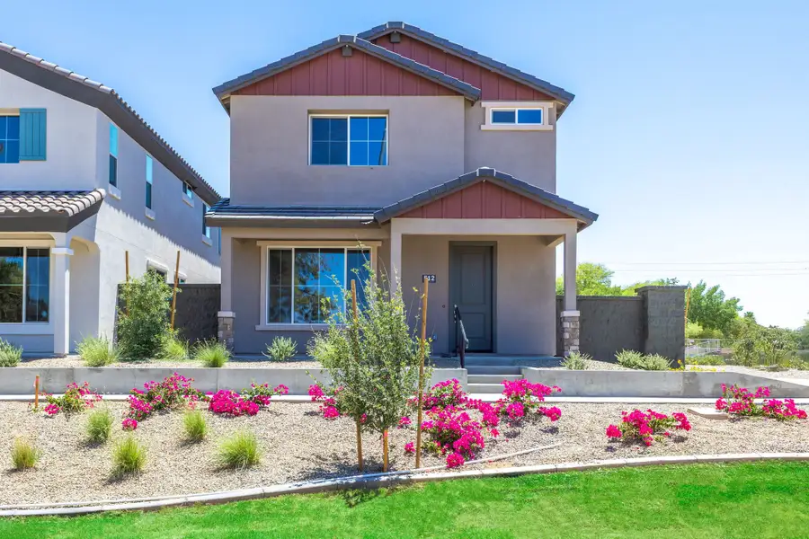 Front exterior of a home in the Parkside Villas community, located in Chandler, AZ (Image 2).