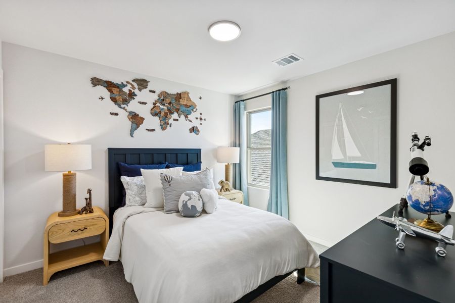Bedroom in a Nicholson Ranch Magnolia Model Home in Lavon TX by Trophy Signature Homes